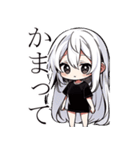 黒Tシャツの女の子（個別スタンプ：19）