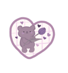 くすみ紫なクマと女の子（個別スタンプ：20）