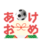サッカー好きのあけおめ年賀状 謹賀新年（個別スタンプ：1）