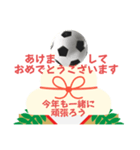 サッカー好きのあけおめ年賀状 謹賀新年（個別スタンプ：13）