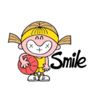 ニッコリ笑顔のバスケット少女英語版（個別スタンプ：7）