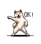 ドット絵 秋田犬 日常会話 40種（個別スタンプ：6）