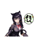 ブラック猫耳ガール（個別スタンプ：6）