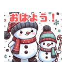 可愛い雪だるまのイラスト（個別スタンプ：9）