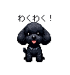 ドット絵 トイプードル ブラック 40種 日常（個別スタンプ：39）