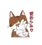 シミ付き（茶トラ白）ねこ（個別スタンプ：2）