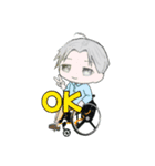 daily greetings✦Noah in a wheelchair（個別スタンプ：4）