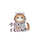 【ふゆねこ】冬服の猫LINEスタンプ！（個別スタンプ：9）