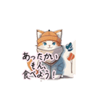 【ふゆねこ】冬服の猫LINEスタンプ！（個別スタンプ：19）