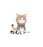 【ふゆねこ】冬服の猫LINEスタンプ！（個別スタンプ：32）