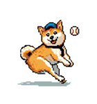 ドット絵 スポーツする 柴犬 40種 しばけん（個別スタンプ：3）