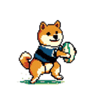 ドット絵 スポーツする 柴犬 40種 しばけん（個別スタンプ：16）