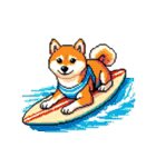 ドット絵 スポーツする 柴犬 40種 しばけん（個別スタンプ：40）