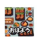 ドット絵の韓国料理と日本語の日常単語（個別スタンプ：1）