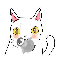 [LINEスタンプ] 白猫にゃーこ