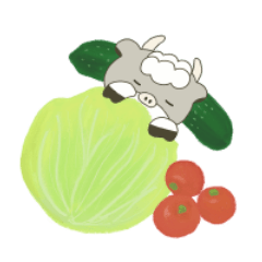 [LINEスタンプ] もたんくんと野菜