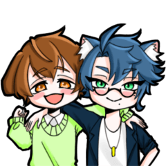 [LINEスタンプ] イヌくんとネコくん