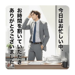 [LINEスタンプ] 頑張るおじさんサラリーマン