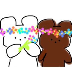 [LINEスタンプ] シロクマとクロクマの英語の日常