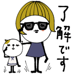 [LINEスタンプ] mottoの大人ぱっつんボブ♡猫とうさぎと鳥