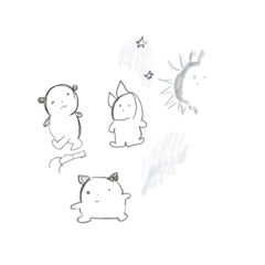 [LINEスタンプ] モノクロの中のいろ