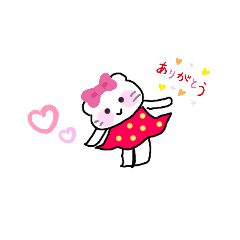 [LINEスタンプ] 水玉ねこちゃんラブリー今日も元気パート2