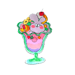 [LINEスタンプ] めがねうさぎ果物編