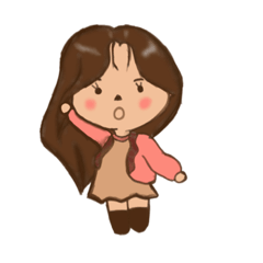 [LINEスタンプ] 茶色の女性