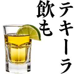 [LINEスタンプ] 飲みに誘うテキーラ【酒・ビール・飲み会】