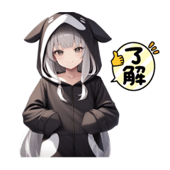 [LINEスタンプ] ホワイト着ぐるみガール