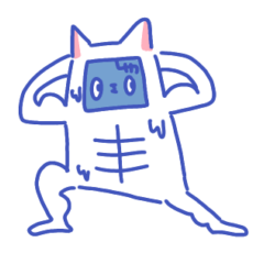 [LINEスタンプ] 猫ムキマッチョ
