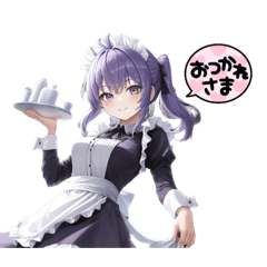 [LINEスタンプ] パープルメイドガール2