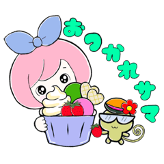 [LINEスタンプ] リボンが似合う女の子。ピコちゃん。