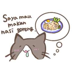 [LINEスタンプ] ハチワレねこスタンプ インドネシア語