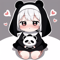 [LINEスタンプ] かわいいパンダしゅうどうじょ修道女