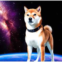 [LINEスタンプ] 宇宙の中の柴犬