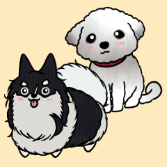 [LINEスタンプ] 鈴ノ音キャラ -犬のジンとココア-