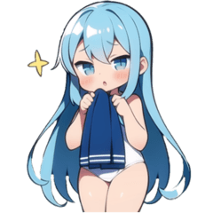 [LINEスタンプ] かわいいスクール水着娘