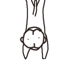 [LINEスタンプ] どっちむいてるのぶら下がりざる