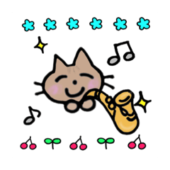 [LINEスタンプ] ねことサックス