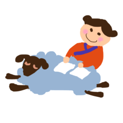 [LINEスタンプ] 羊と羊飼い