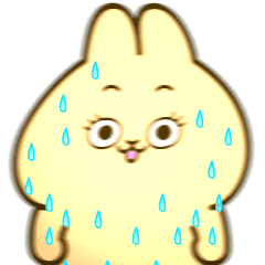 [LINEスタンプ] 動く！プモうさぎ（夏っぽ）