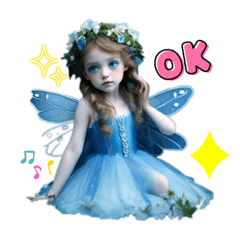 [LINEスタンプ] 青い妖精 blue fairy