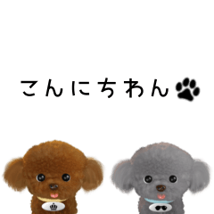 [LINEスタンプ] かわいい子犬のキングとボス