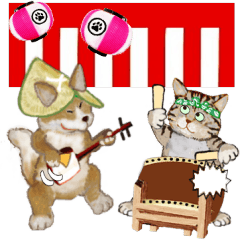 [LINEスタンプ] 鳥獣戯画de阿波踊り