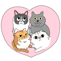 [LINEスタンプ] 4匹の可愛いねこさんたち