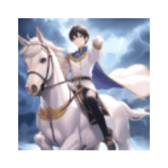 [LINEスタンプ] 白馬に乗った物静かな王子