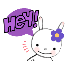 [LINEスタンプ] 友達うさぎスタンプ（紫色）