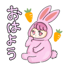 [LINEスタンプ] 可愛いどうぶつ女の子