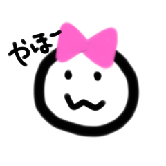 [LINEスタンプ] まるっこいお顔スタンプ(リボン)